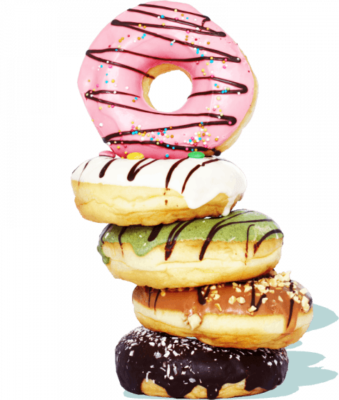 Donuts stacked on top of each other