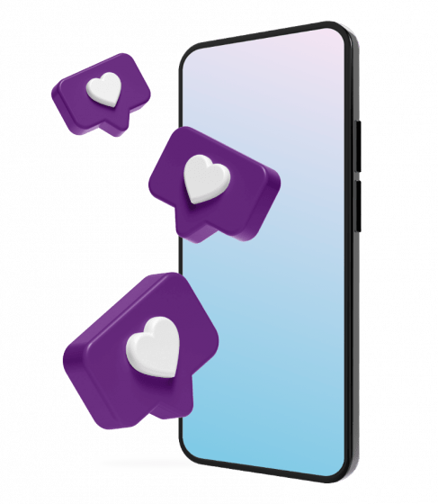 Phone with hearts
