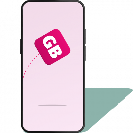 Rollover phone with GB on it