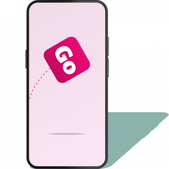Rollover Phone with Go on it