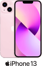iPhone 13 pink with logo