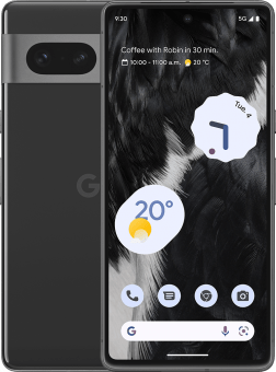 Google Pixel 7 obsidian front and back