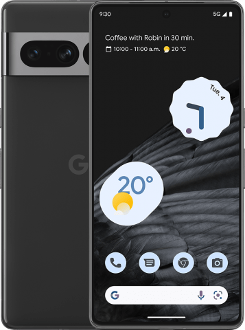 Google Pixel 7 Pro obsidian front and back